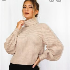 Missguided stone roll sweater size 6/8